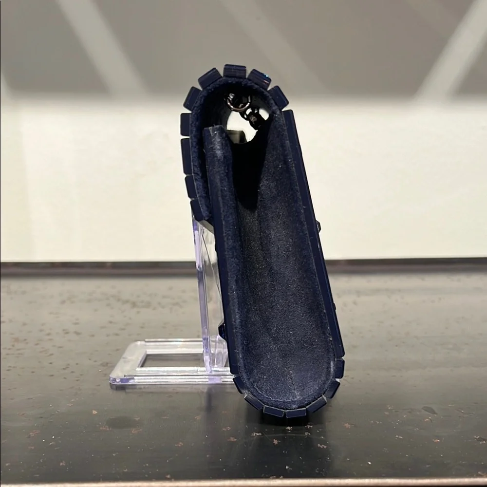 Jimmy Choo CANDY Navy Blue Clutch with Crystal Details - Picture 4 of 6